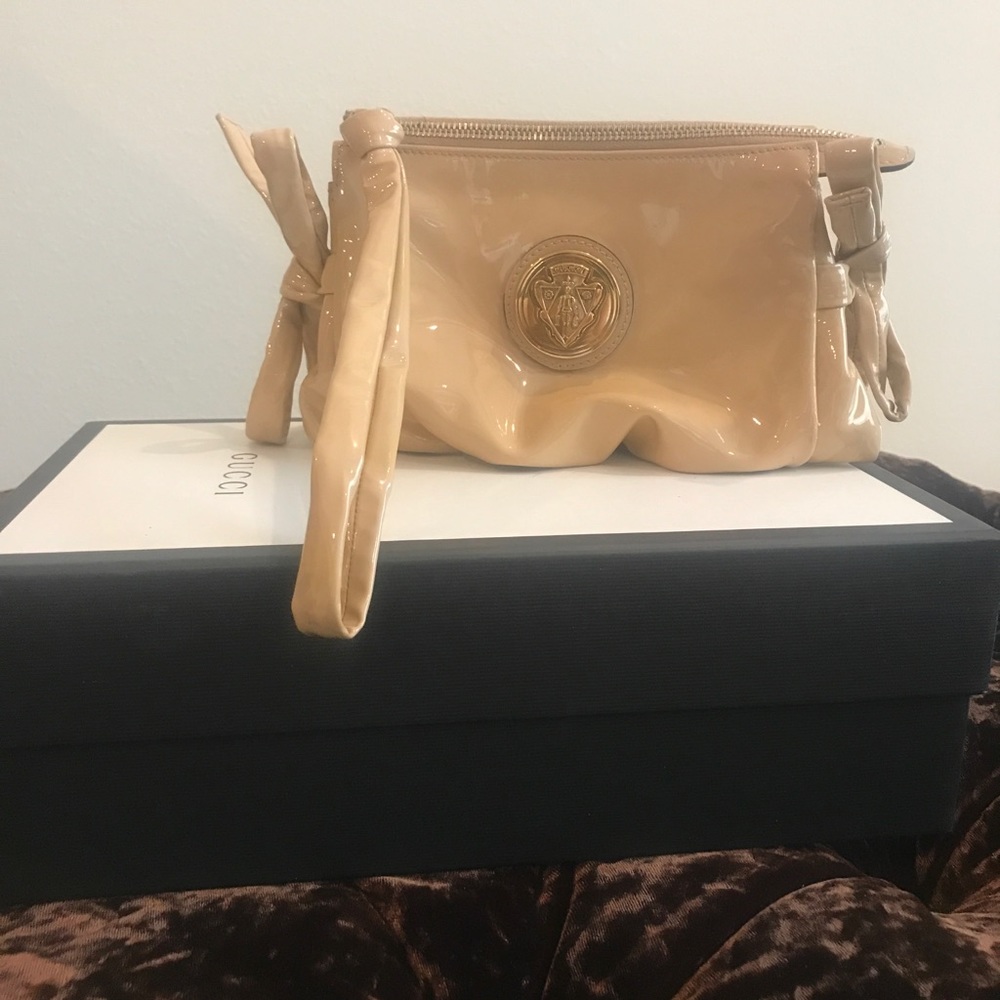 Authentic Gucci Nude Patent Clutch